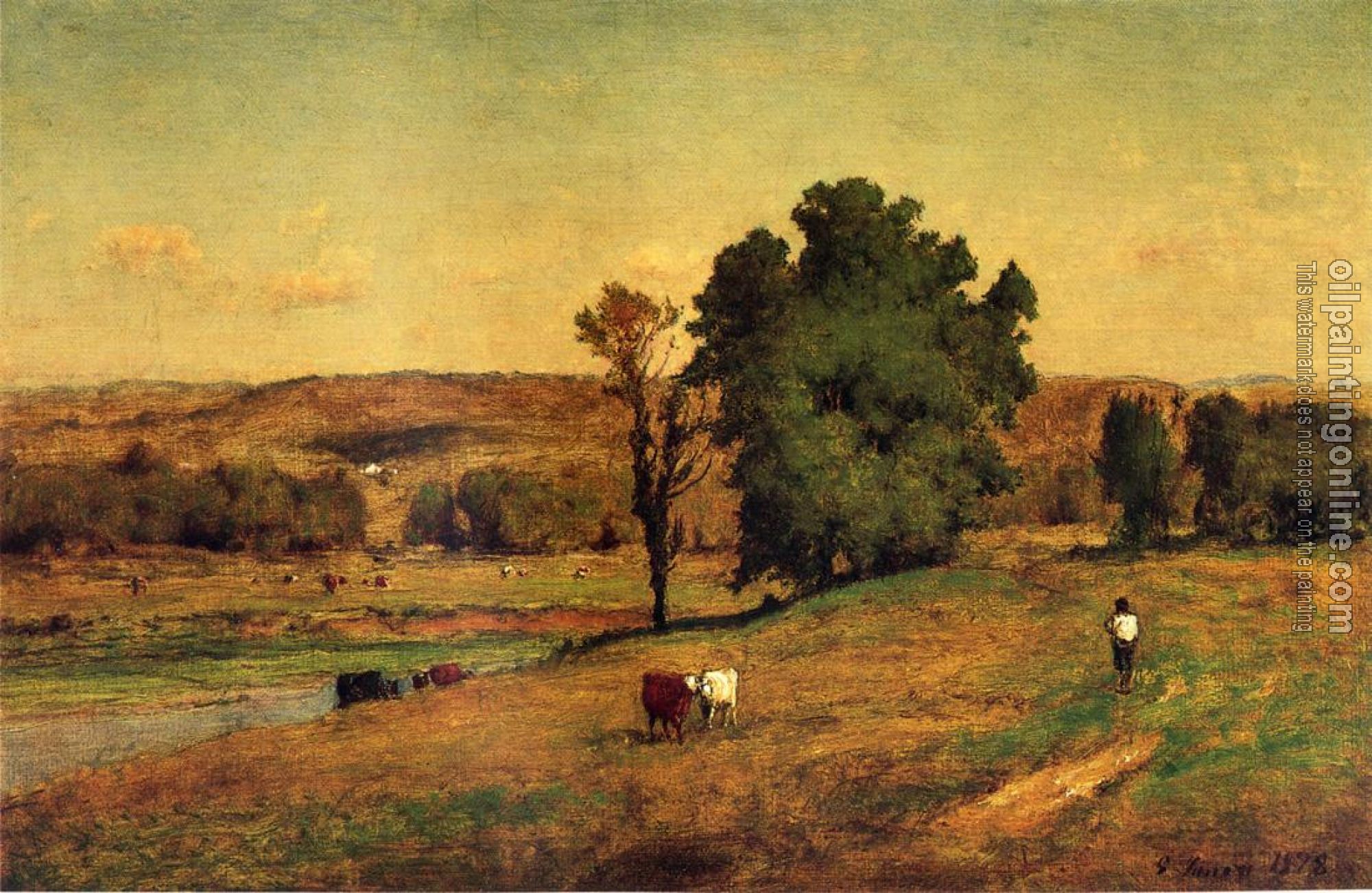 George Inness - Landscape with Figure
